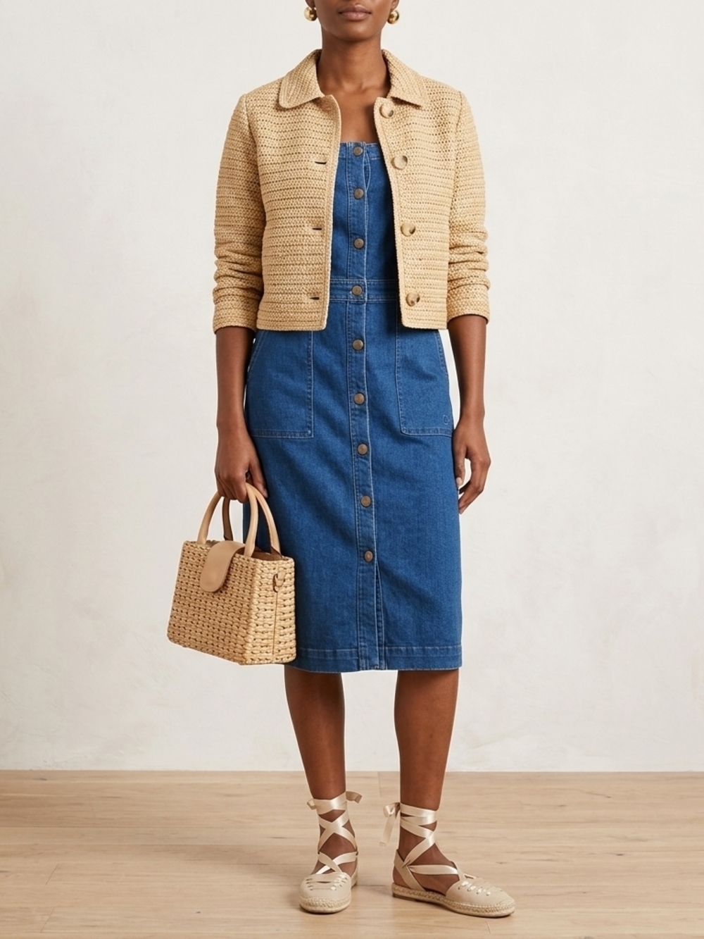 Barbour Blue Denim Darcie Pinafore Knee-length  Dress
